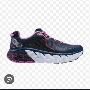 Preowned Hoka One One Navy and Pink Athletic Shoes